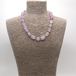 Бусы из аметиста лавандового галтовка грань 17*12 мм