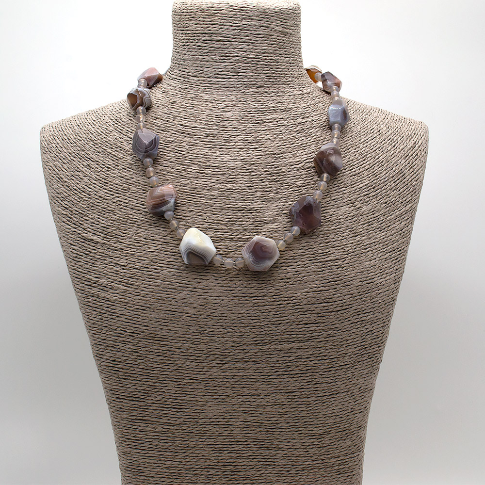 Фото товара бусы из агата ботсвана галтовка грань 29*15 мм