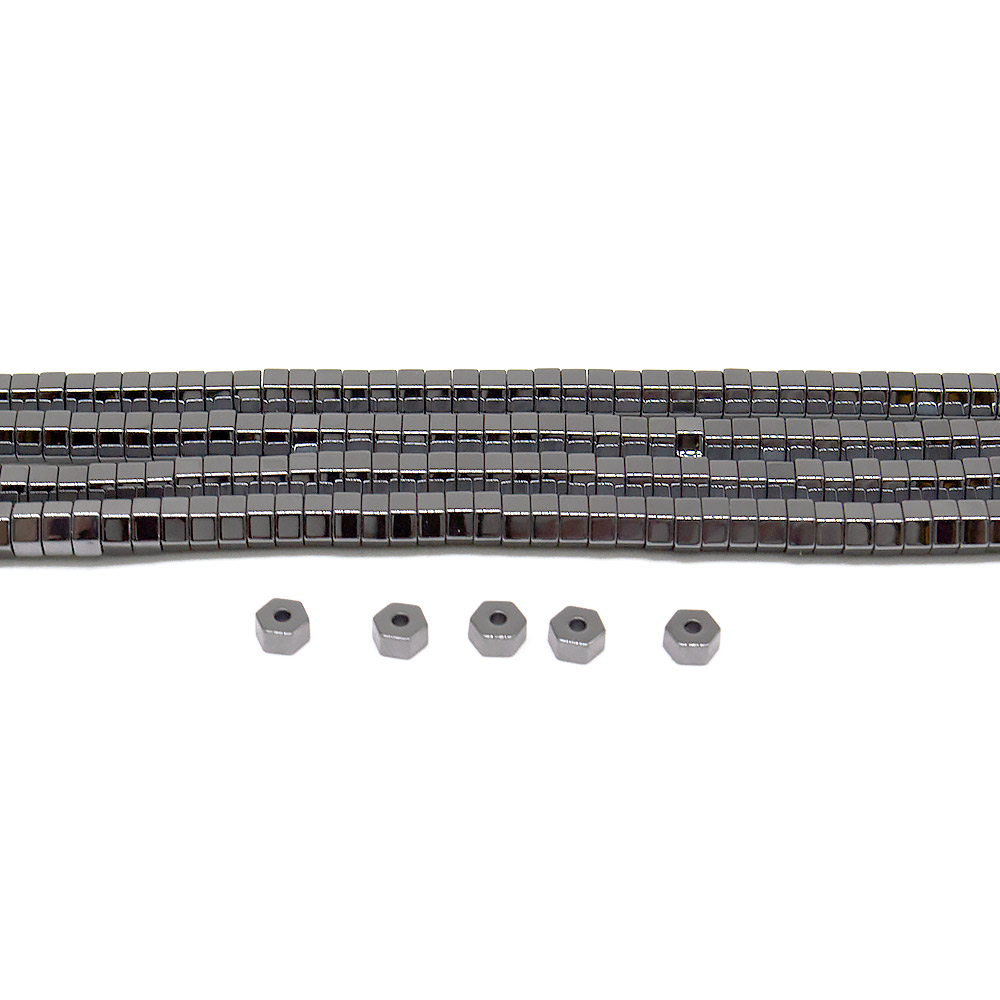 Гематит разделитель шестиугольный 4*2 мм