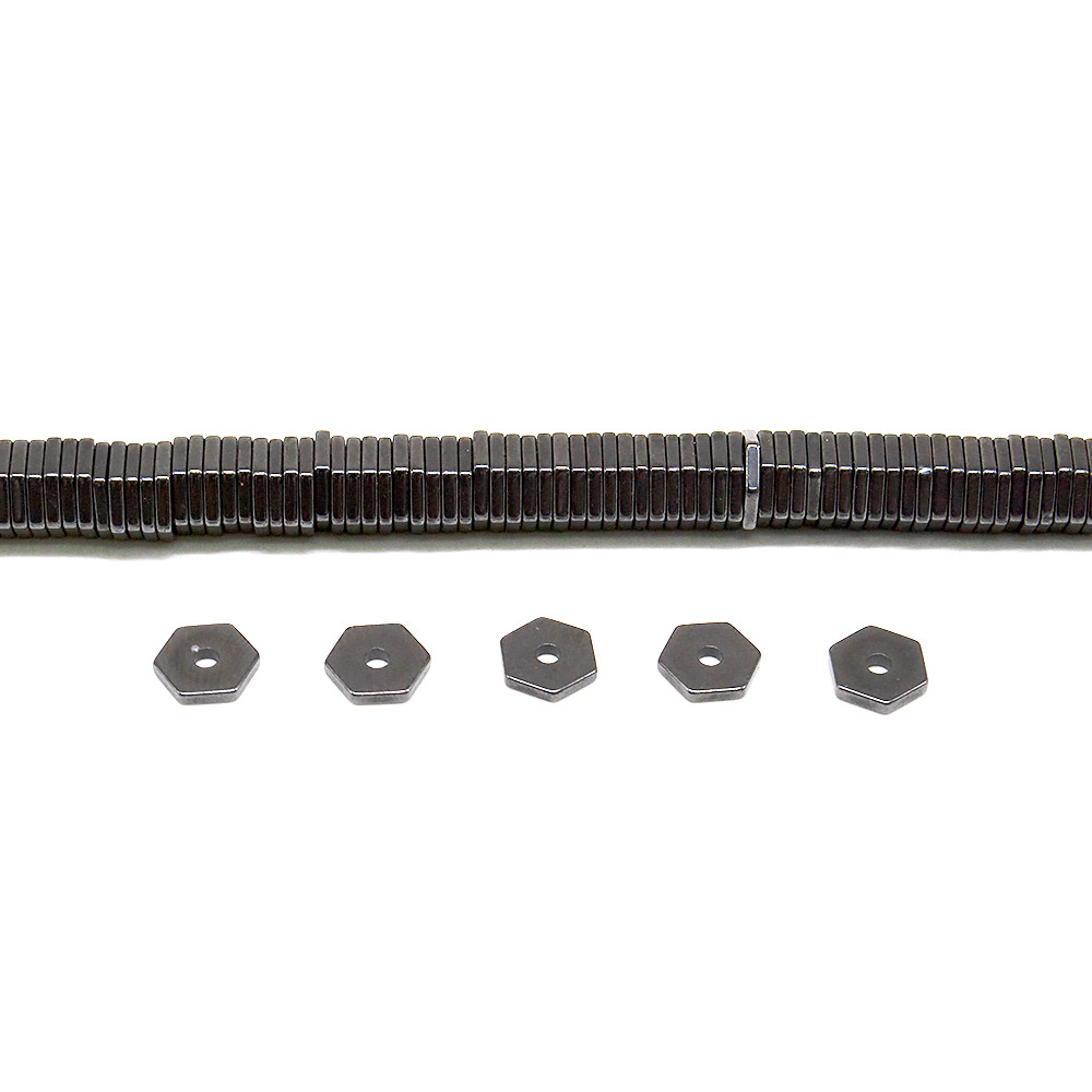 Фото товара гематит разделитель шестиугольный 6*1 мм