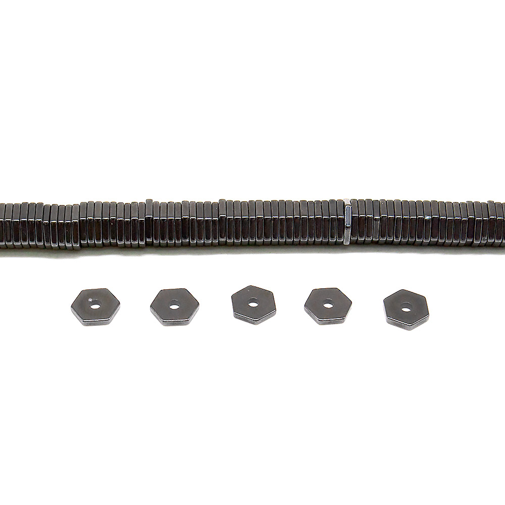 Гематит разделитель шестиугольный 6*1 мм