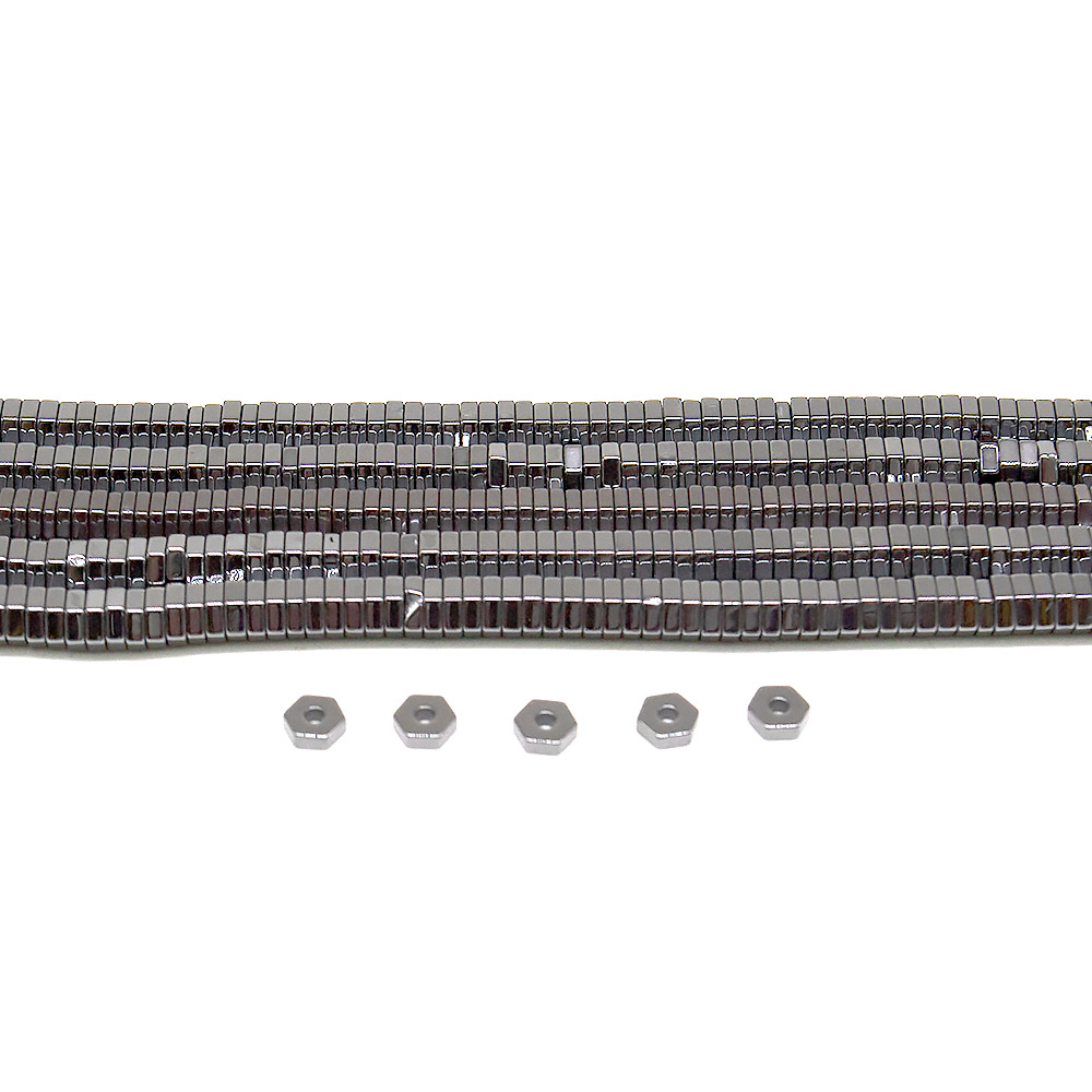 Гематит разделитель шестиугольный 4*1 мм