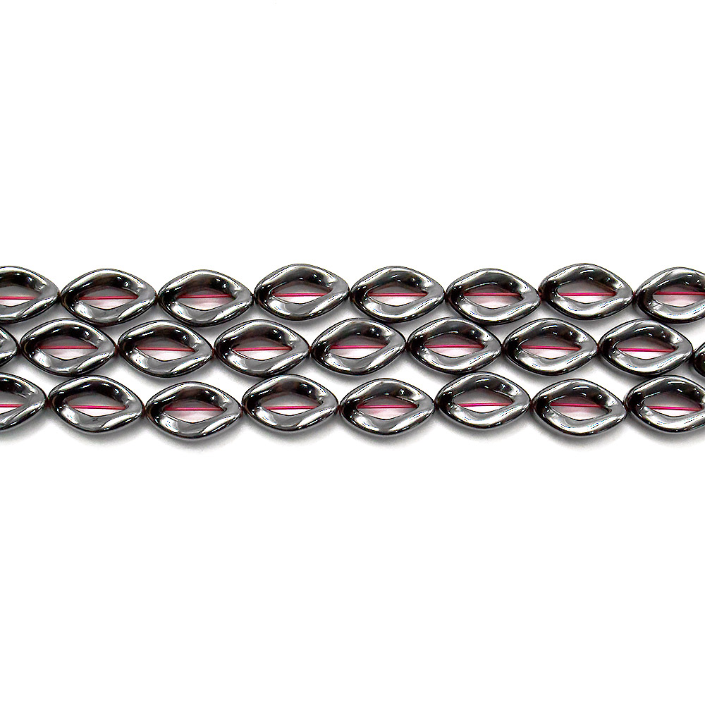 Гематит кольцо овал витой 16*10 мм