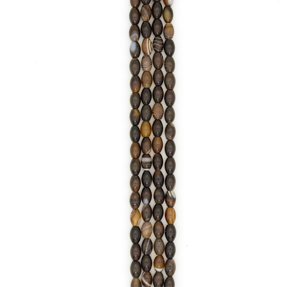 Фото товара агат бочата цвет коричневый 12*8 мм