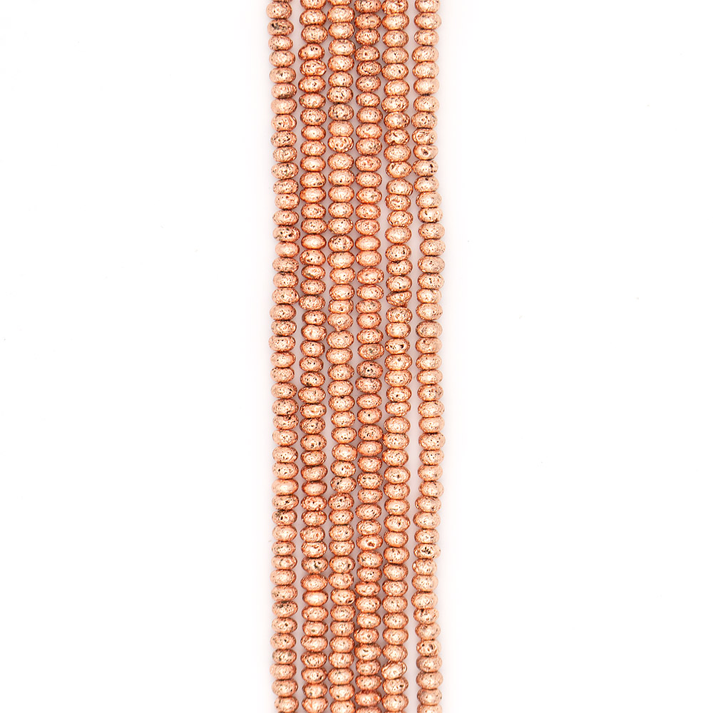 Фото товара лава с покрытием розовое золото рондоль 5*8 мм