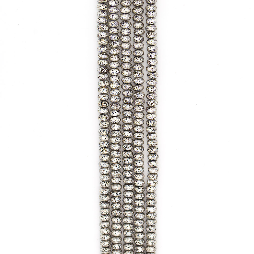 Фото товара лава с покрытием чернёное серебро рондоль 6*10 мм