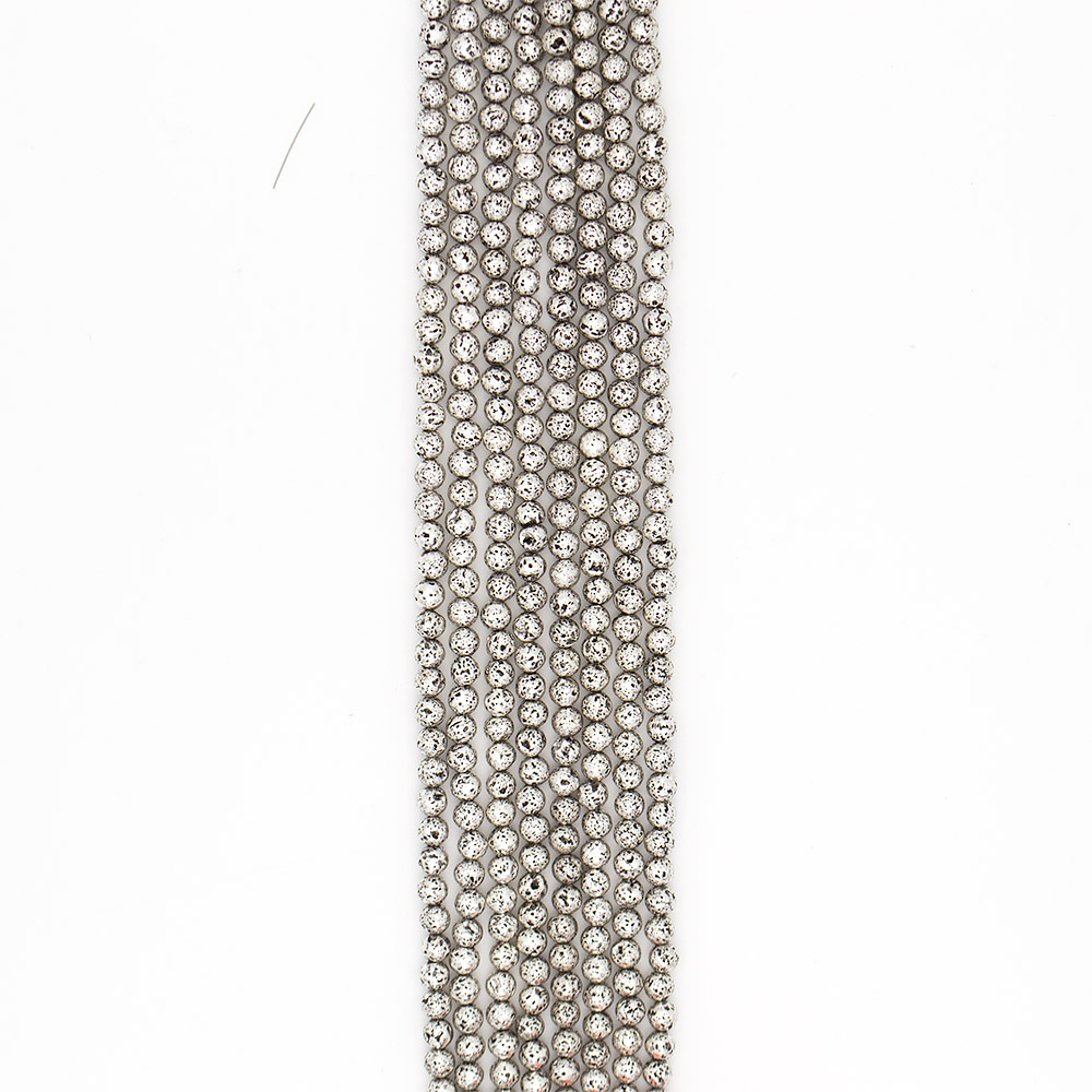 Фото товара лава с покрытием чернёное серебро шар 6 мм