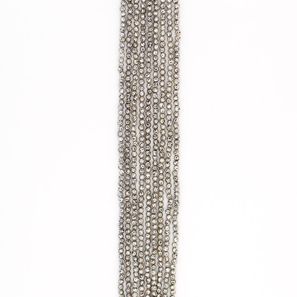 Фото товара лава с покрытием чернёное серебро шар 4 мм