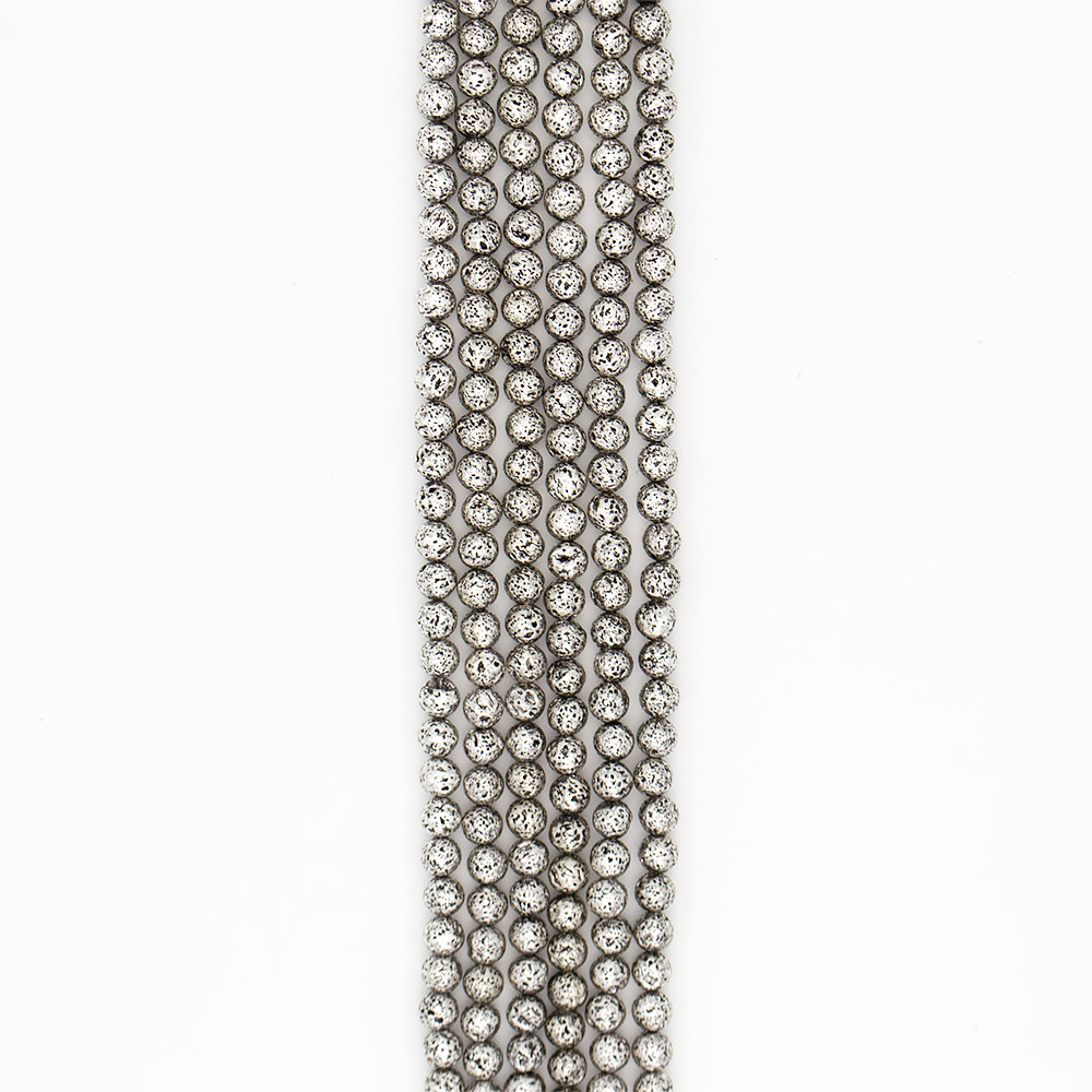 Фото товара лава с покрытием чернёное серебро шар 8 мм