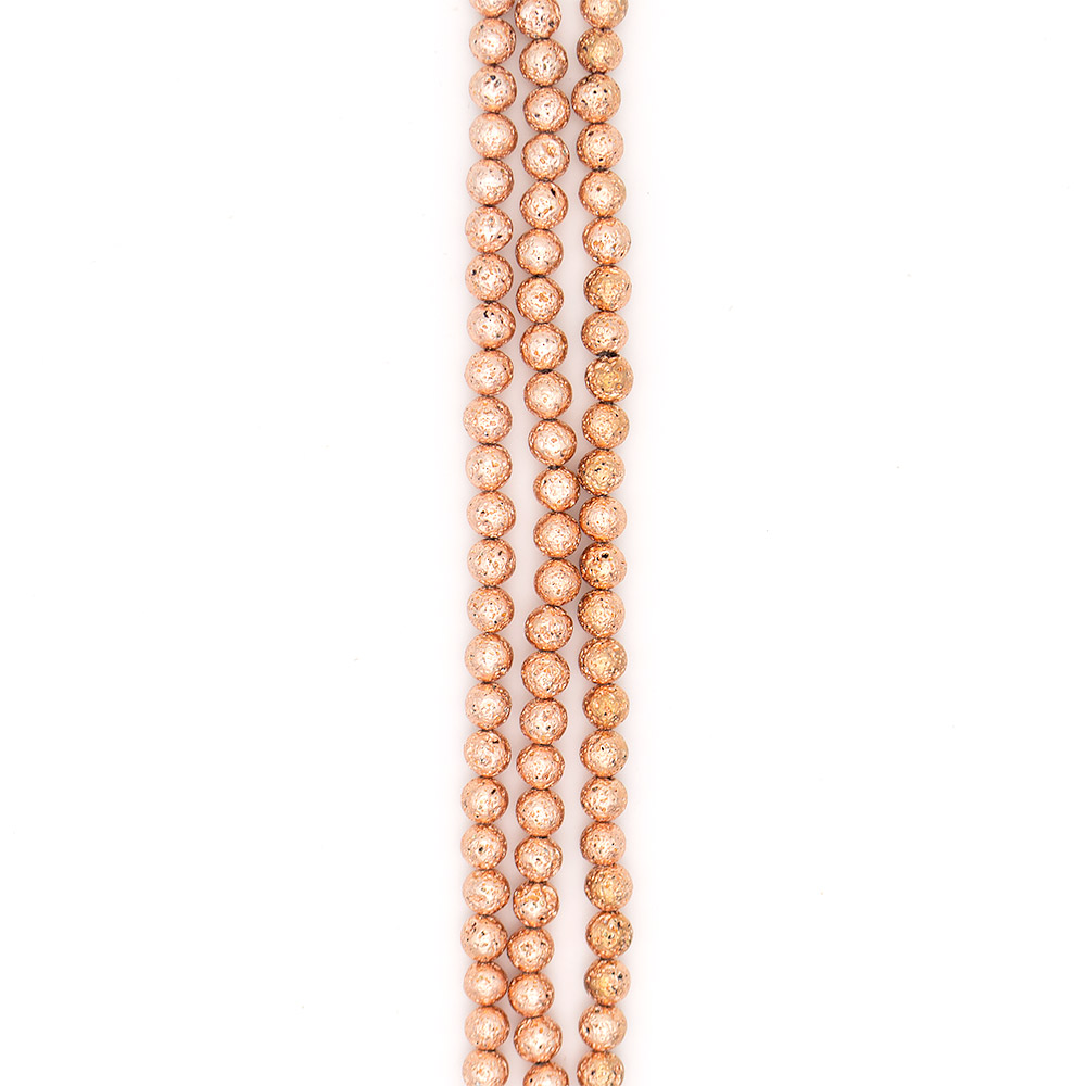 Фото товара лава с покрытием розовое золото шар 10 мм