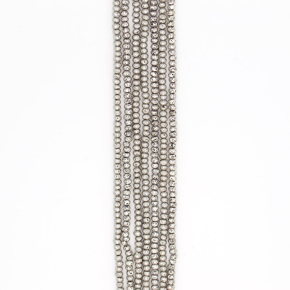 Фото товара лава с покрытием чернёное серебро рондоль 4*6 мм