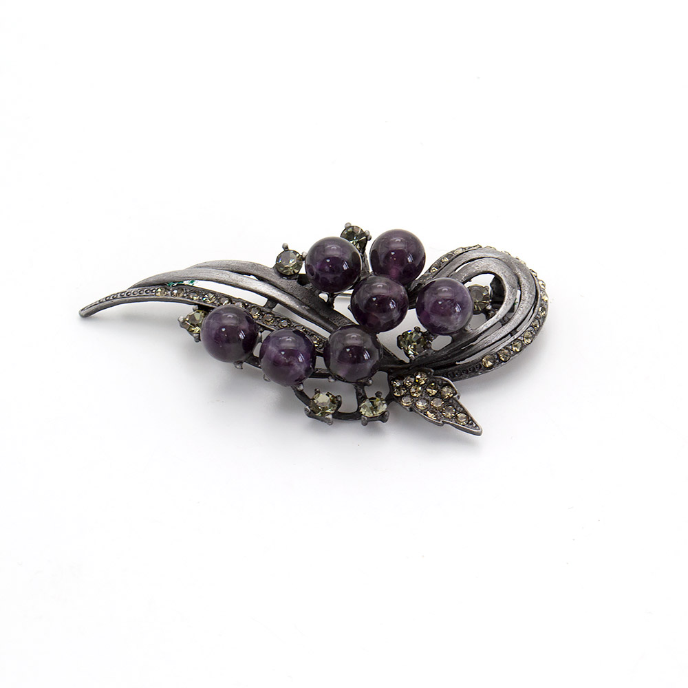 Фото товара брошь "морской конёк" аметист