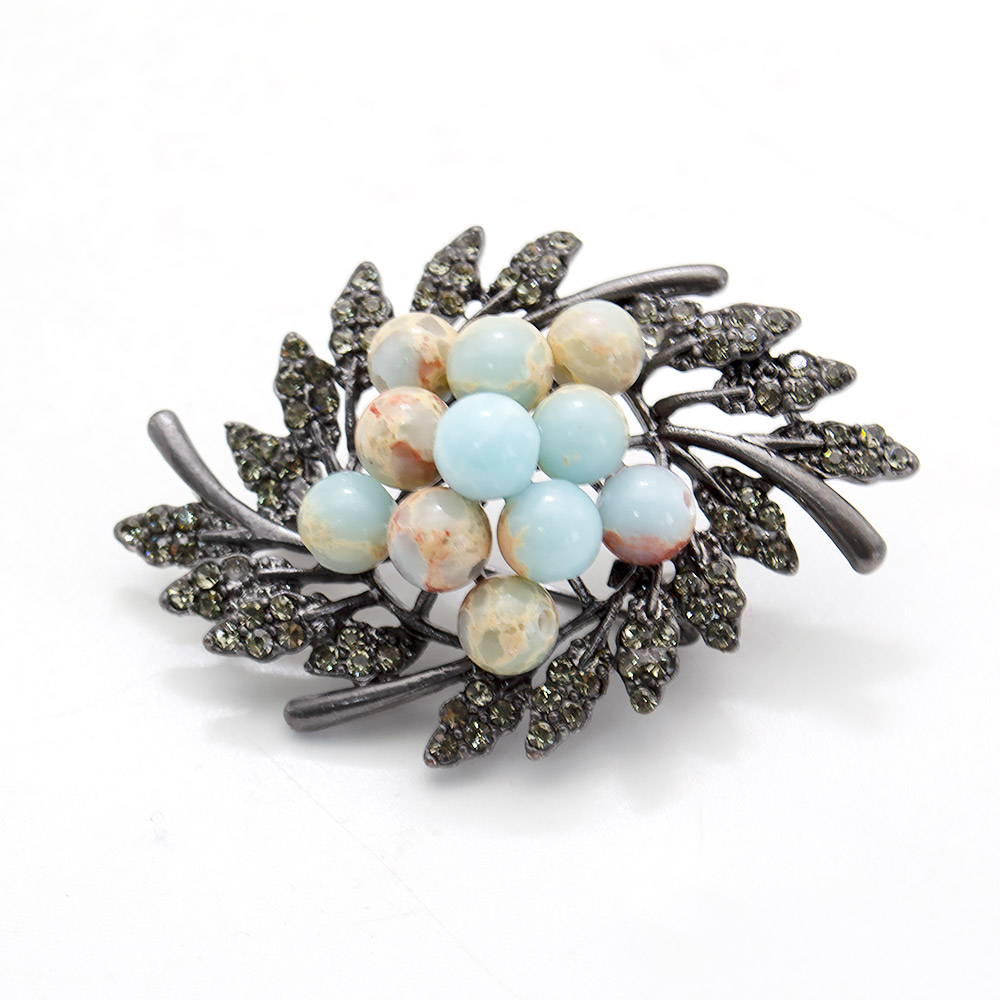 Фото товара брошь "венок 4 листа" варисцит а0094