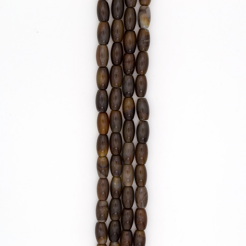 Фото товара агат бочата цвет коричневый 20*12 мм