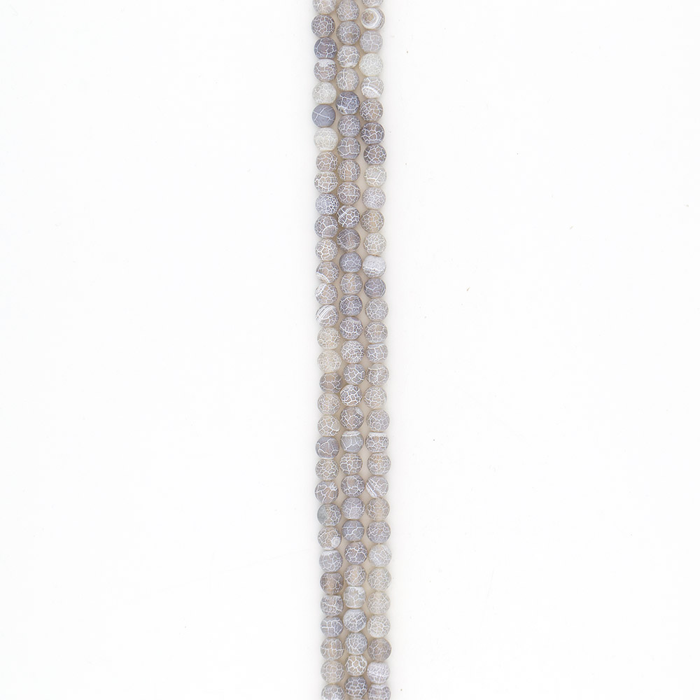 Фото товара агат кракле шар цвет серый матовый 8 мм