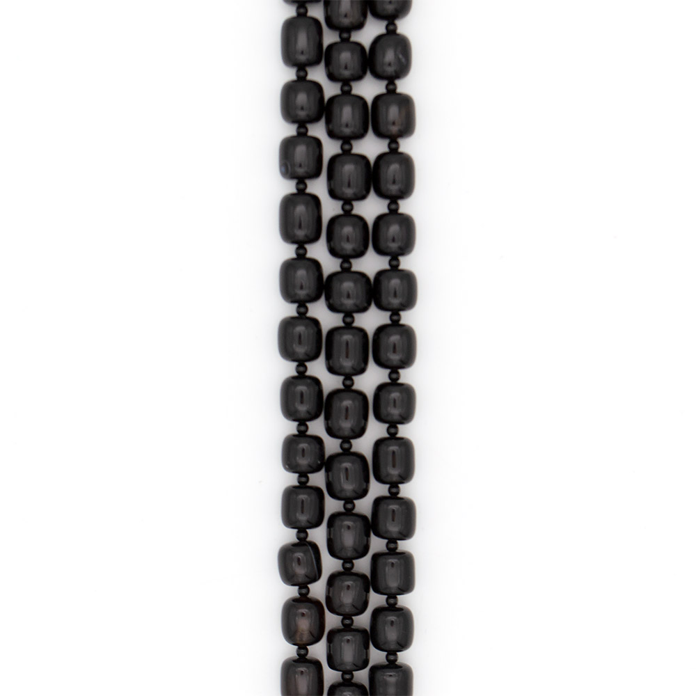 Фото товара агат бочата цвет черный 14*15 мм