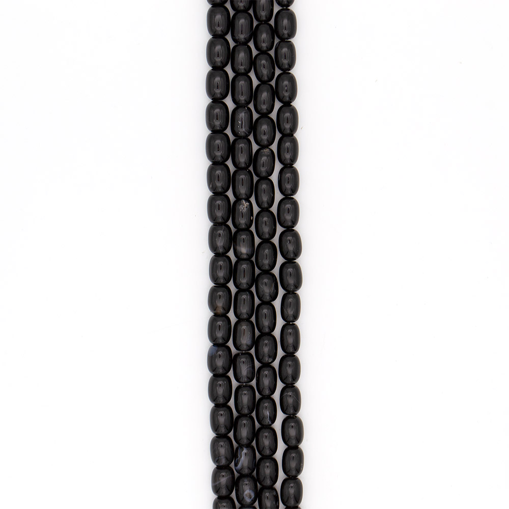 Фото товара агат бочата цвет черный 14*11 мм