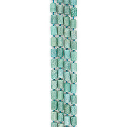 Амазонит цилиндр граненый 16*12 мм