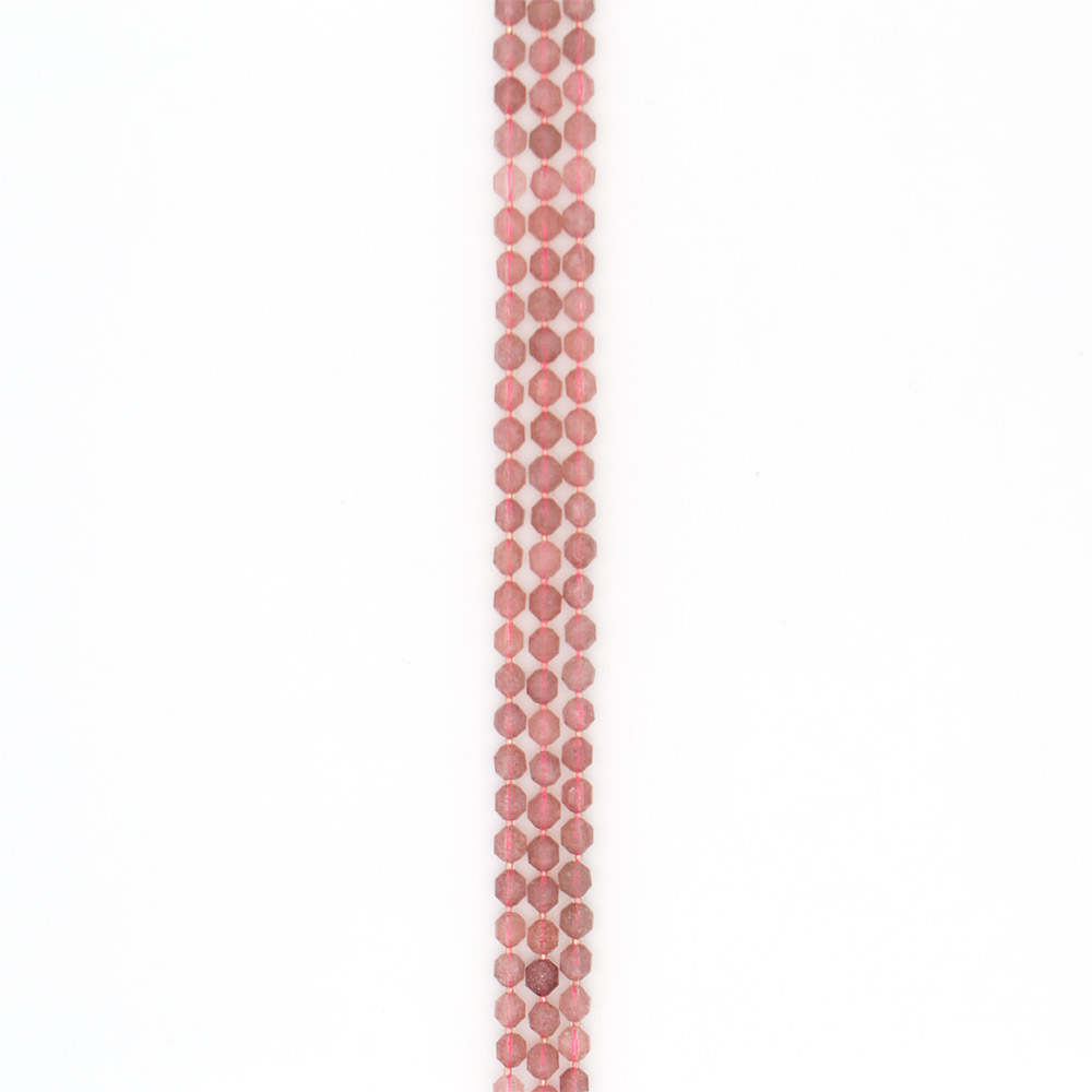 Фото товара земляничный кварц биконус граненый 8 мм