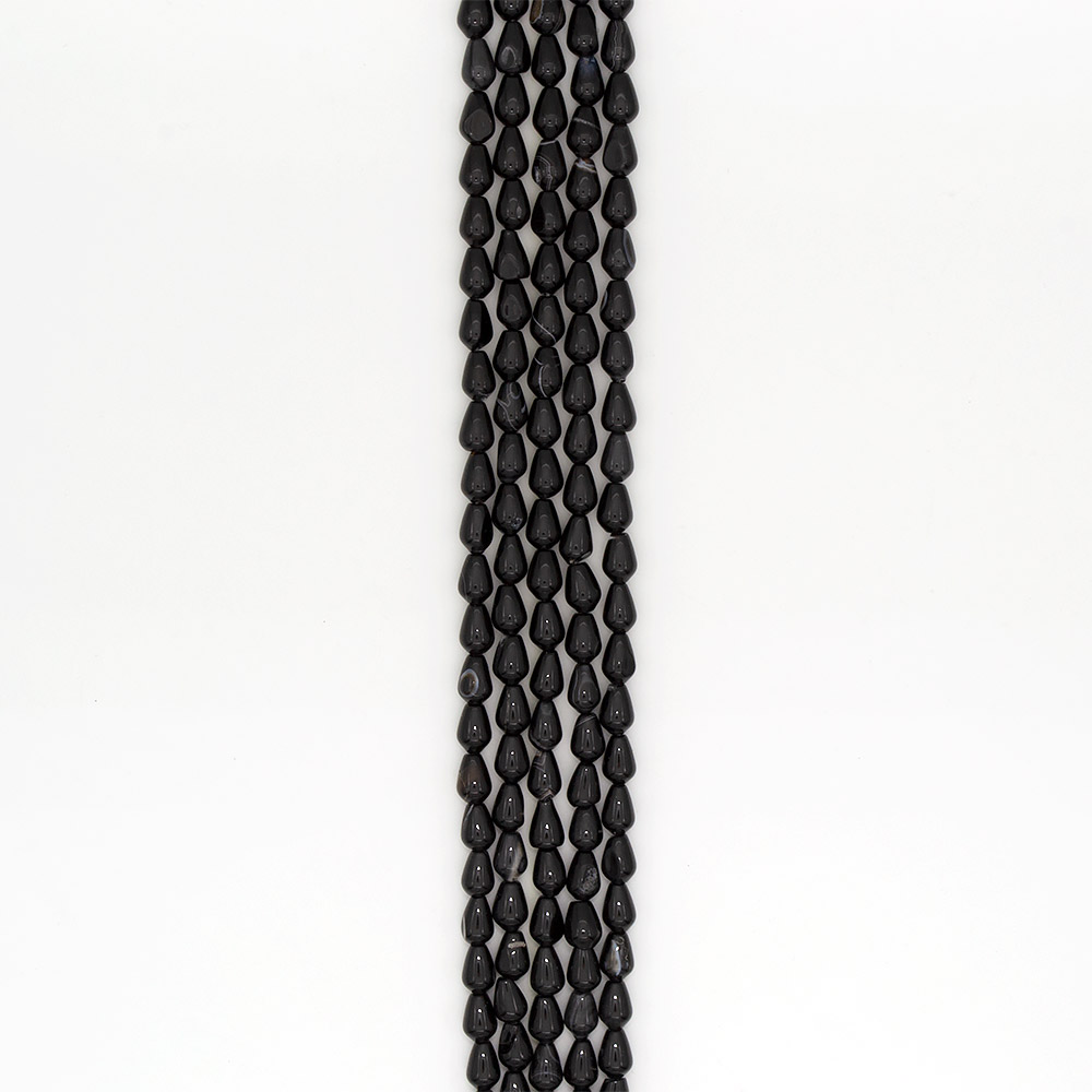 Фото товара агат капля цвет черный 12*8 мм