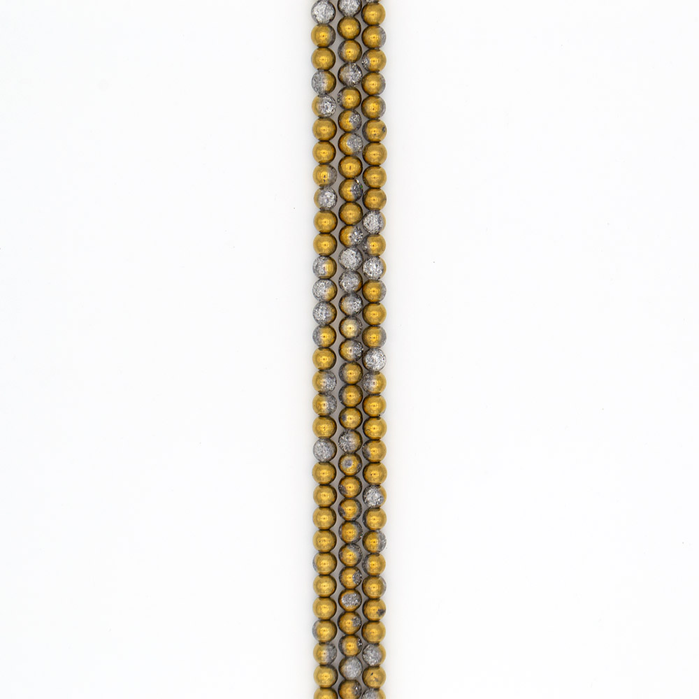 Фото товара сахарный кварц с покрытием цвет золото 8 мм