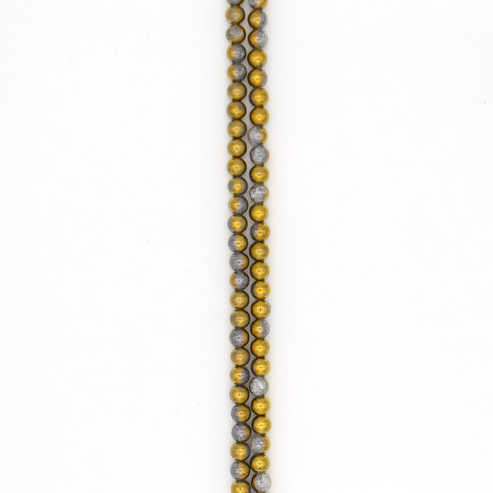 Сахарный кварц с покрытием цвет золото 10 мм