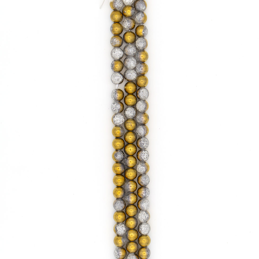 Фото товара сахарный кварц с покрытием цвет золото 12 мм