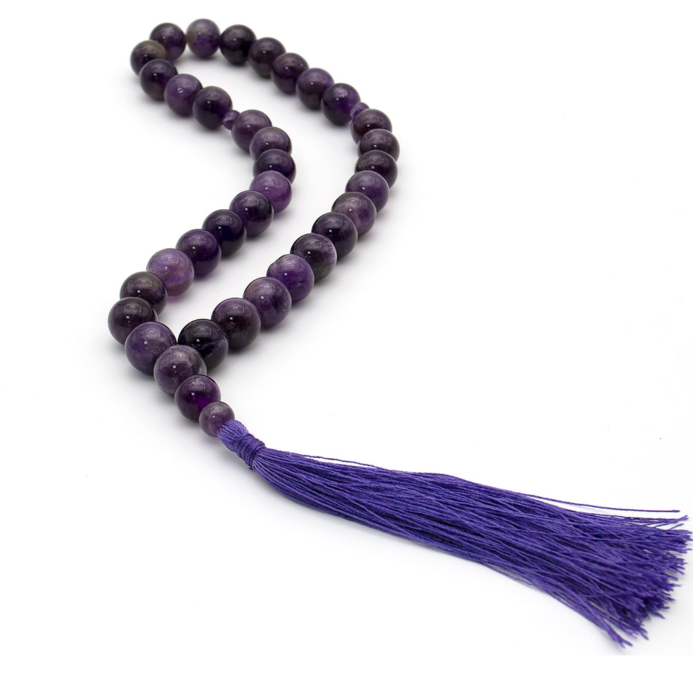 Фото товара четки из аметиста 12 мм 33 бусины