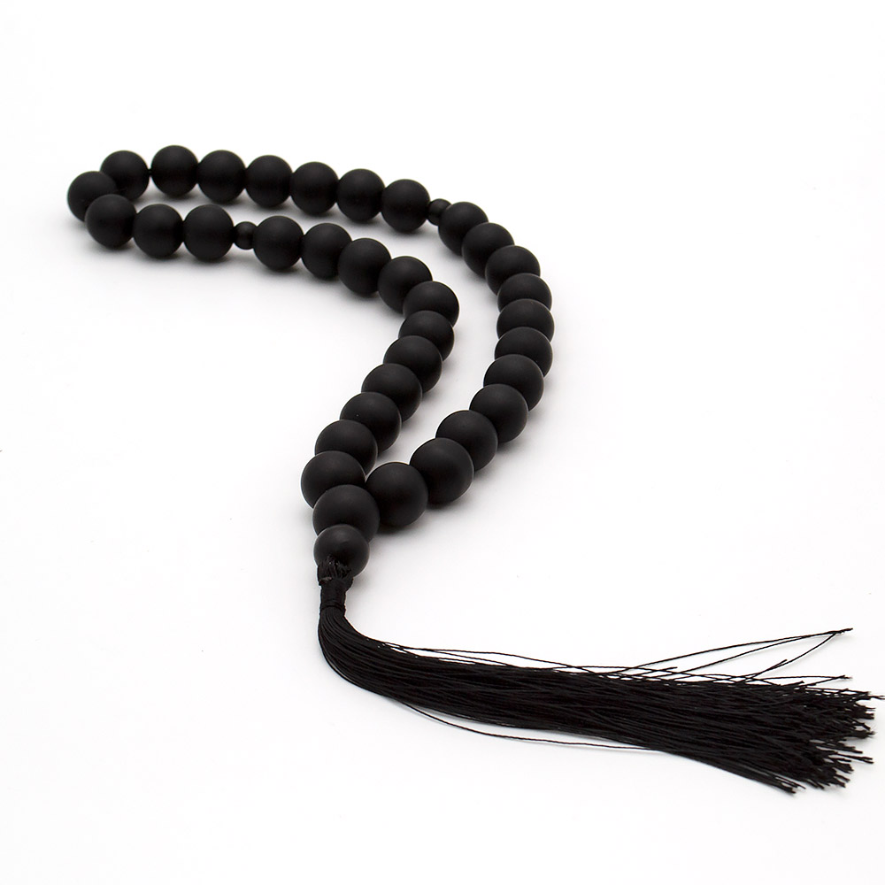 Фото товара четки из шунгита 10 мм 33 бусины