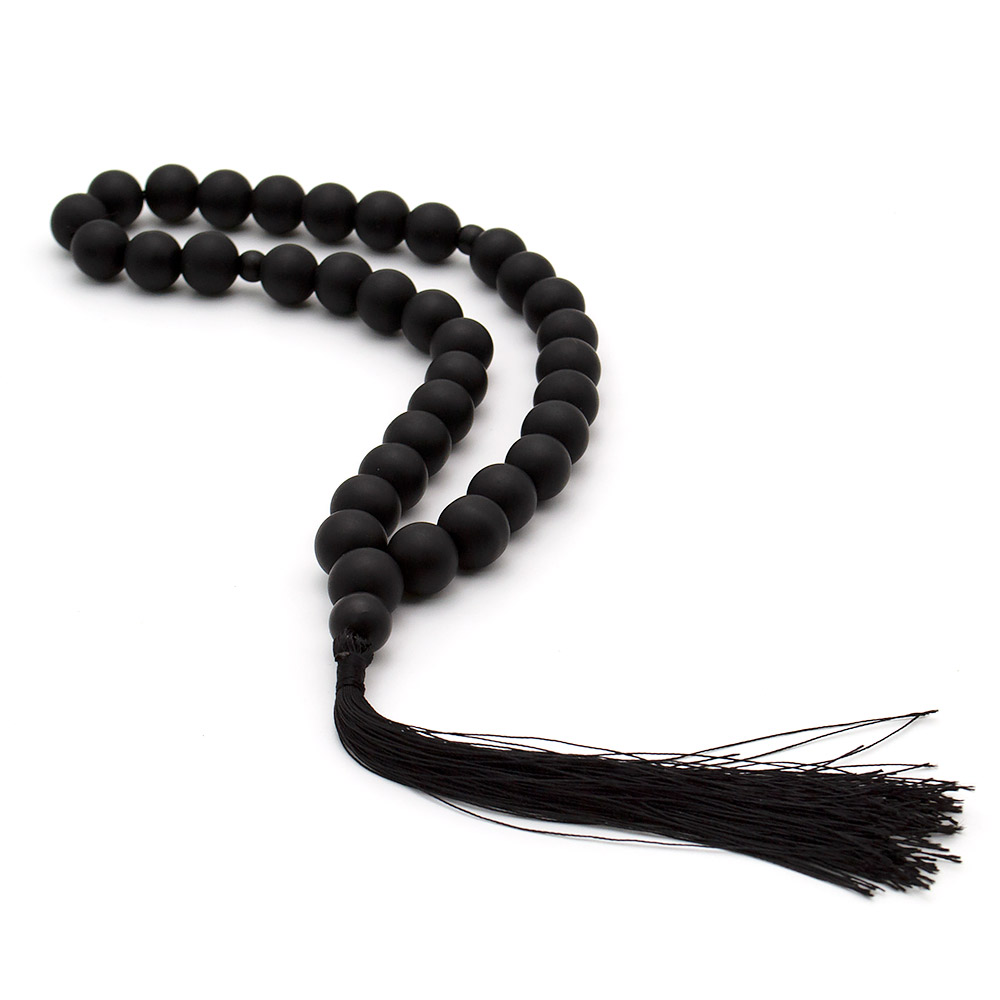 Фото товара четки из шунгита 12 мм 33 бусины