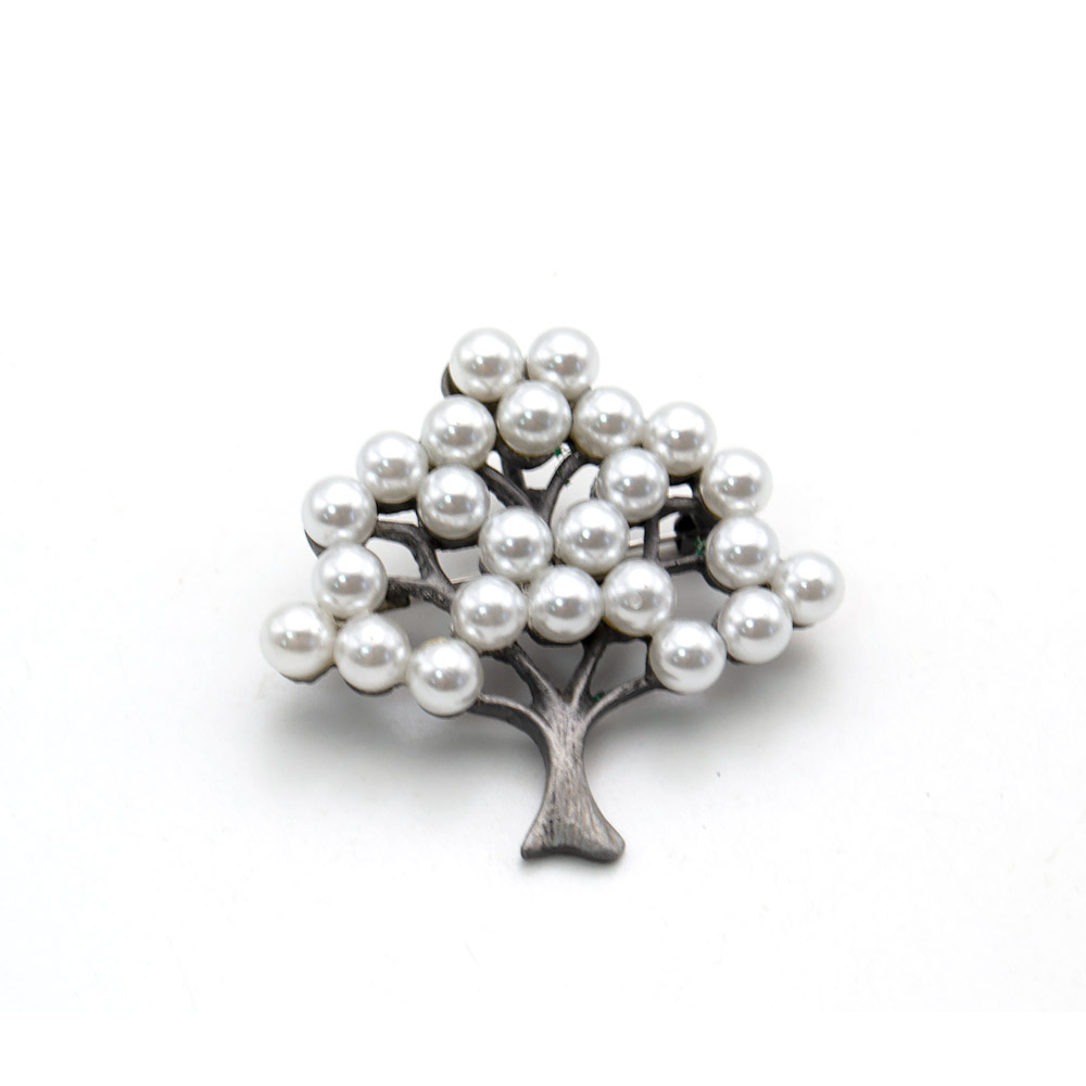 Фото товара брошь - подвеска "дерево малое" майорика белая