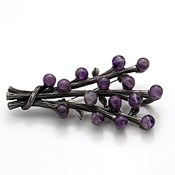 Брошь - подвеска "Букет" аметист