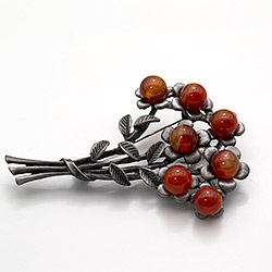 Брошь - подвеска "Букет 7 шариков" сердолик