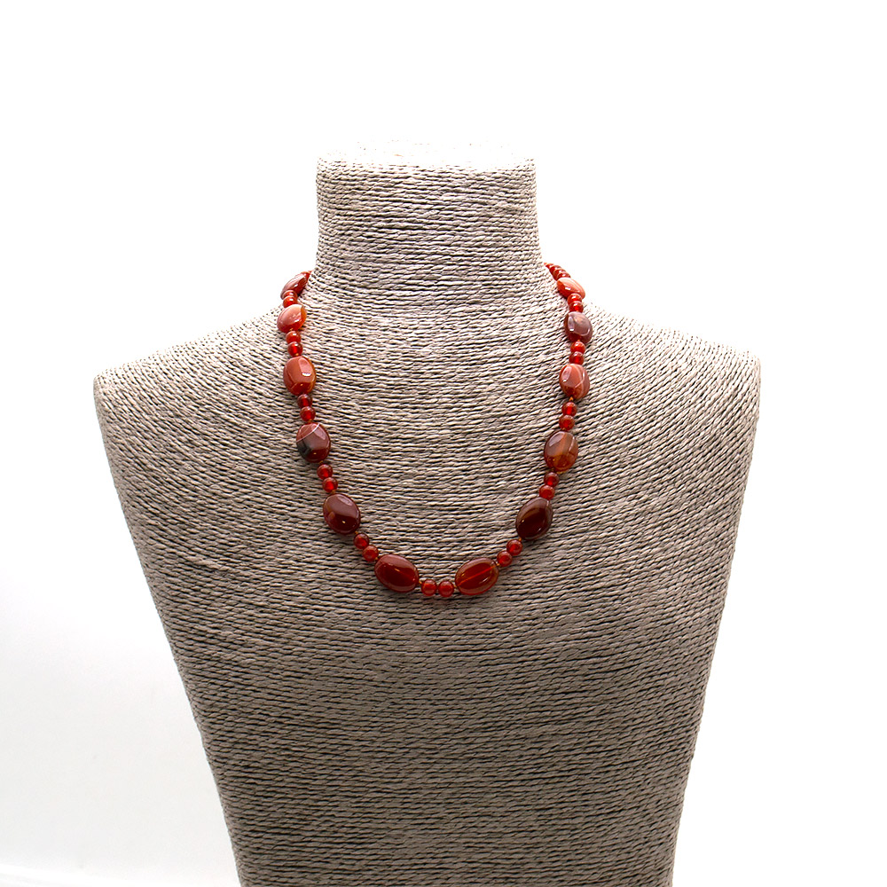 Фото товара бусы из сердолика рыжего таблетка овальная