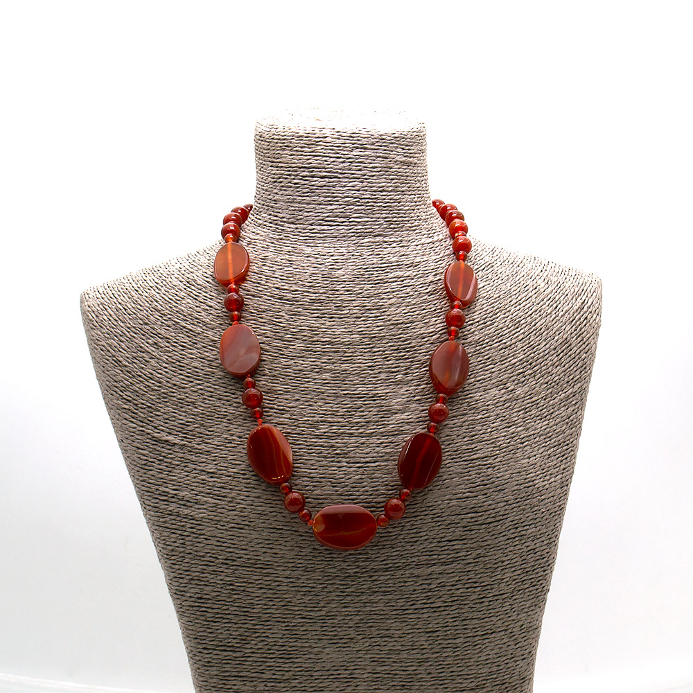 Фото товара бусы из сердолика рыжего таблетка овальная