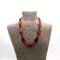 Бусы из сердолика рыжего таблетка овальная