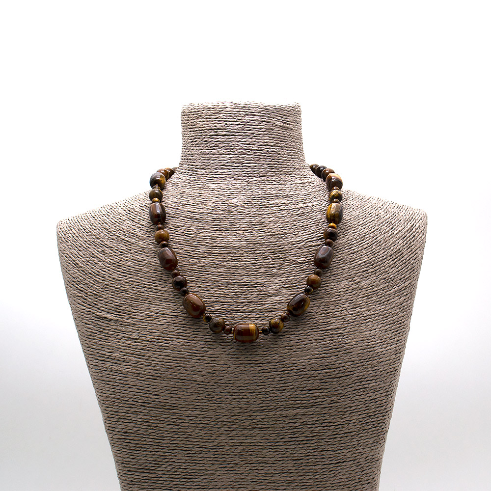 Фото товара бусы из тигрового глаза бочонок