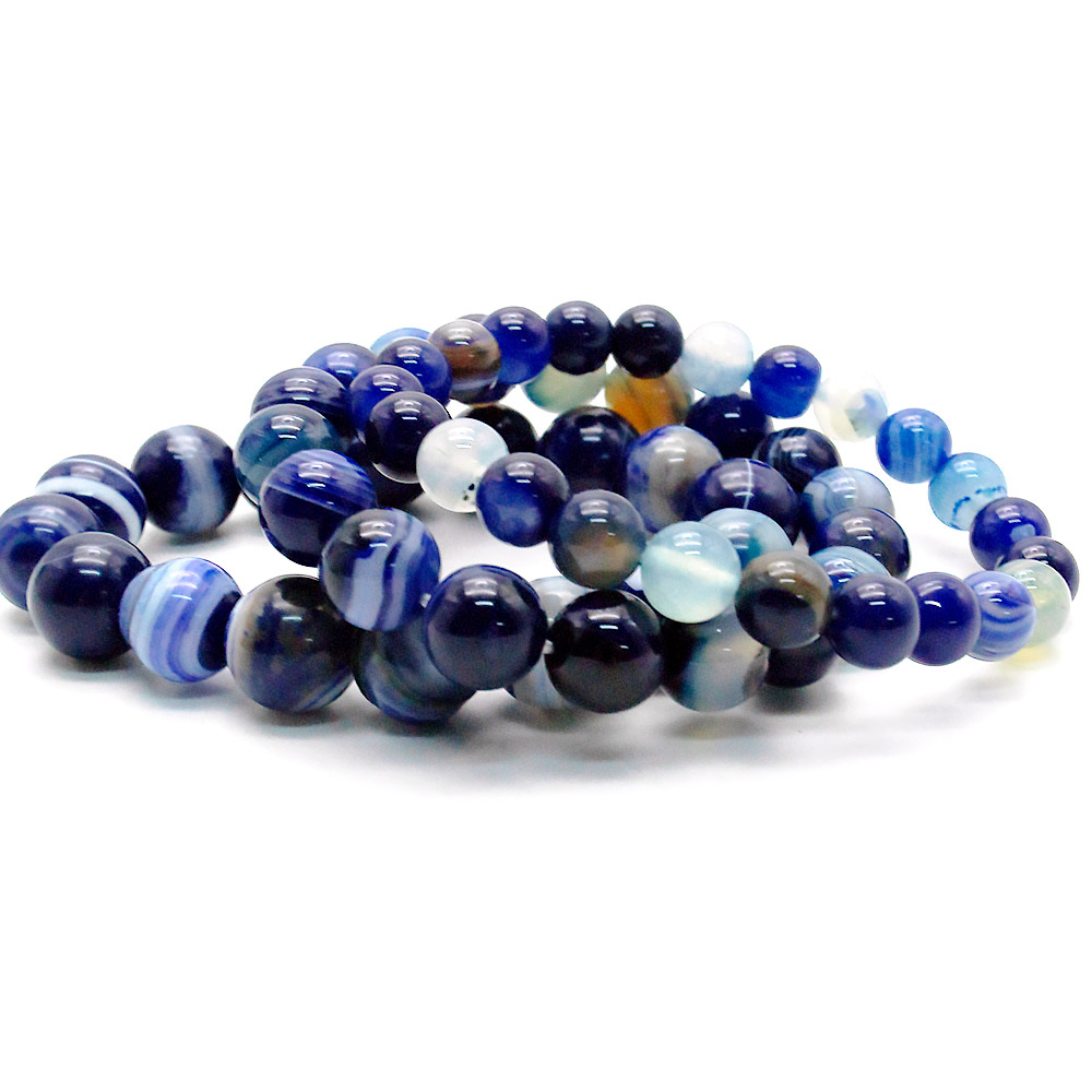 Фото товара браслет из агата цвет ультрамарин шар