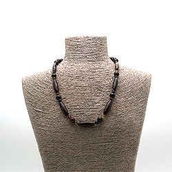 Бусы из агата коричневого бочонок 30*10 мм