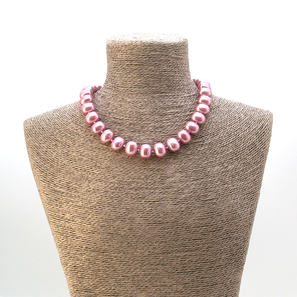 Фото товара бусы из майорки цвет розово-серый рондоль