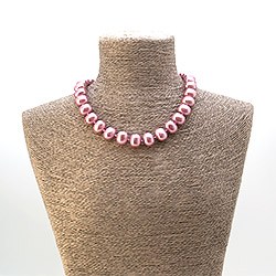 Бусы из майорки цвет розово-серый рондоль