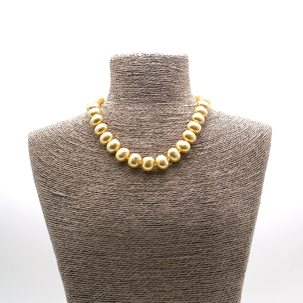 Фото товара бусы из майорки цвет желтый рондоль