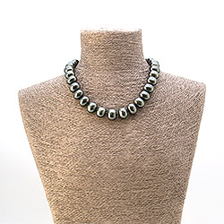 Бусы из майорки цвет зелено-серый рондоль