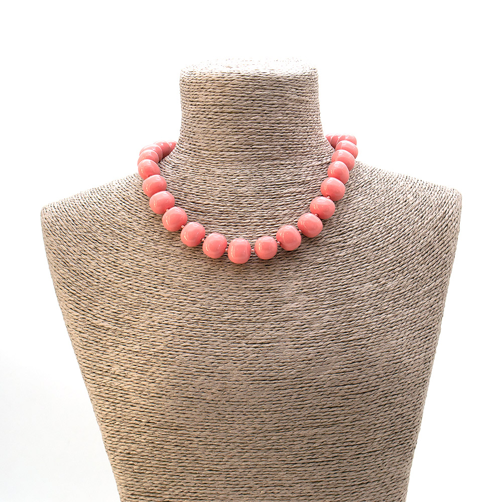 Фото товара бусы из майорки цвет коралловый рондоль