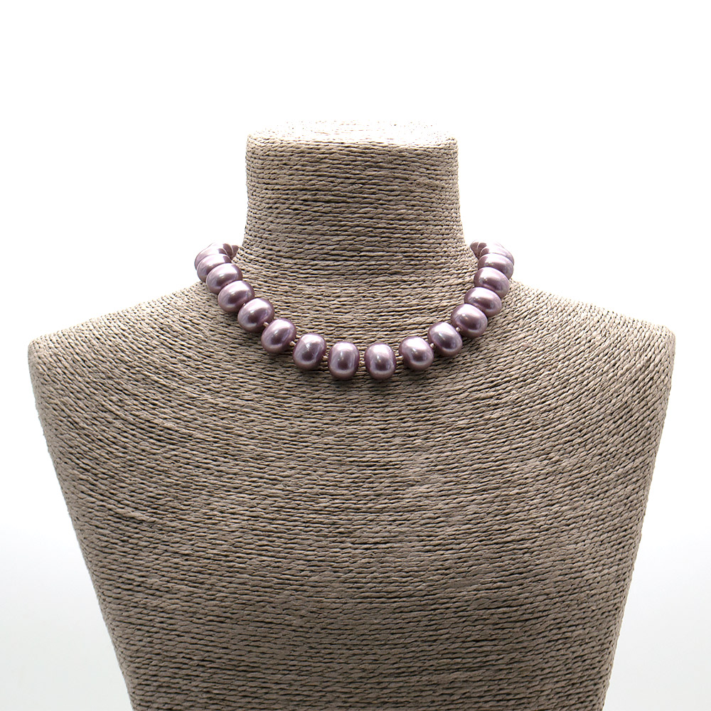 Фото товара бусы из майорки цвет пудровый рондоль