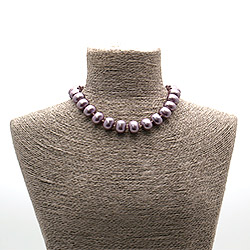 Бусы из майорки цвет пудровый рондоль