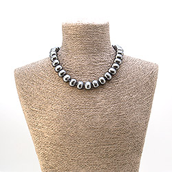 Бусы из майорки цвет серый рондоль