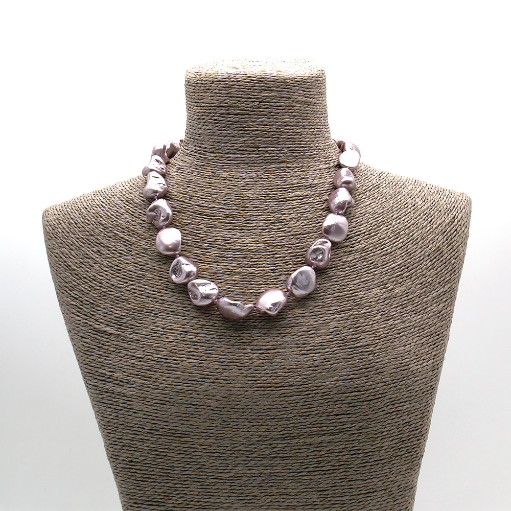 Фото товара бусы из майорки барокко цвет фиолетово-серый