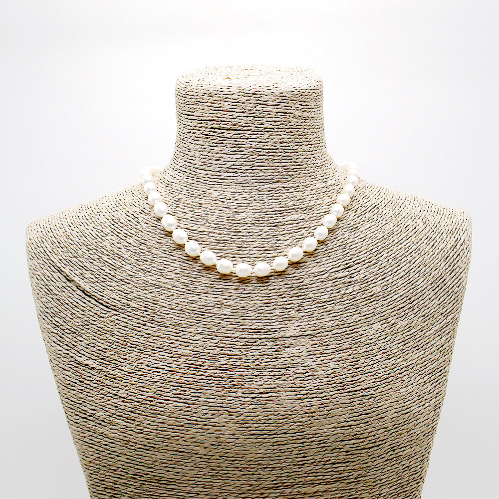 Бусы из жемчуга "бочонок" 10*8 мм