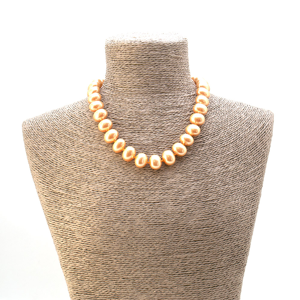 Фото товара бусы из майорки цвет оранжево-желтый рондоль